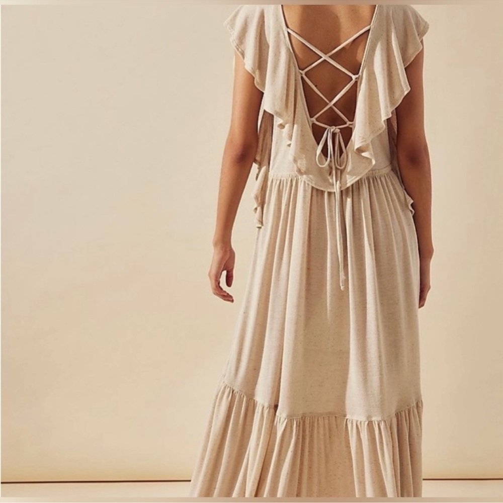Free People Beach Terrazzo Maxi Dress In Wheat Resort Wear Size S Beach Summer - Picture 2 of 14